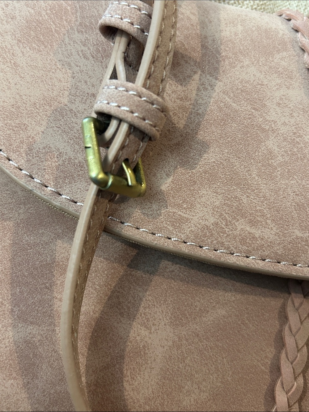 Anthropologie  Envelope Suede Crossbody Boho Tassel Bag Pink - Picture 6 of 9